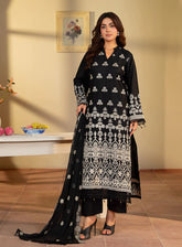Black Embroidered 3PC Suit