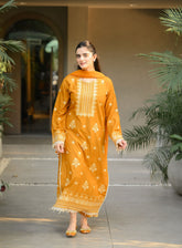 Golden Grace 3PC Embroidered Dress