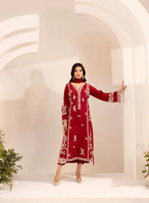 3PC Maroon Cotton Suit