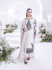 Organza 3PC White Suit