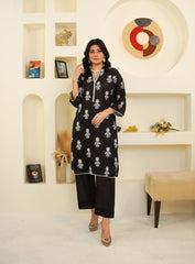 Black Embroidered 2-Piece Suit
