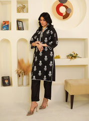 Black Embroidered 2-Piece Suit