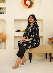 Black Embroidered 2-Piece Suit