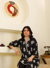 Black Embroidered 2-Piece Suit