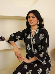 Black Embroidered 2-Piece Suit