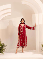 3PC Maroon Cotton Suit