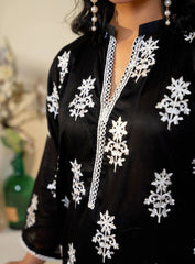 Embroidered Black 3-Piece Suit