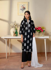 Embroidered Black 3-Piece Suit