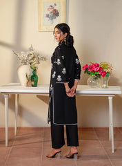 Embroidered Black 3-Piece Suit