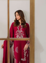 3PC Embroidered Linen Suit