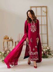 3PC Embroidered Linen Suit