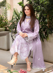 Lavender Grace 3PC Embroidered Suit