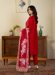 Red Royal 3-Piece Embroidered Suit
